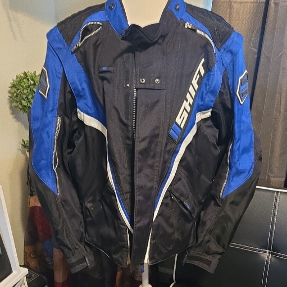Black and Blue Performance Jacket with Protective Padding - Picture 1 of 11
